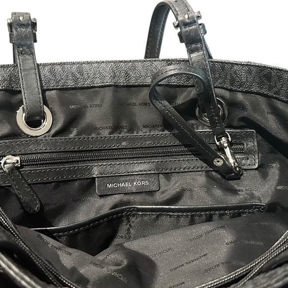 Michael Kors Jet Set Tote Signature Monogram Handbag MK Logo Shoulder Bag Purse - Picture 15 of 16